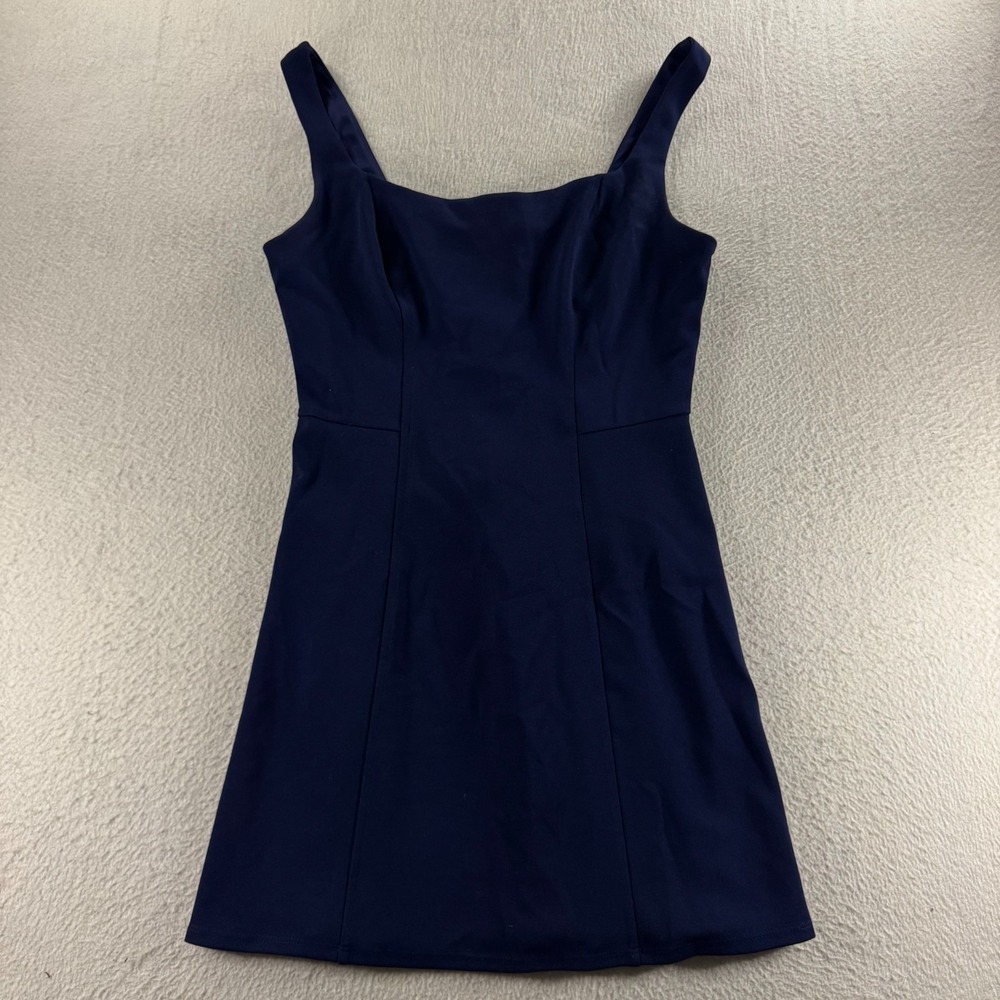 B. Darlin Mini Dress Womens Size 9/10 Navy Blue Excellent Square Neck Sleeveless